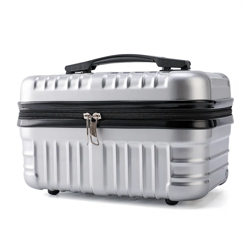 Valise de voyage pour cosmétiques, petite valise rigide de 6/16 pouces, Portable, pour le transport des cosmétiques, maquillage, couleur argent