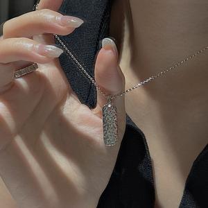 Collar de Plata de Ley S925 con Colgante de Luna de Lava, Color Brisa Fresca, Textura de Alta Gama, Cadena para Clavícula, Colgantes y Dijes Finos - Product Image 3