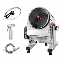 Robot de Cocina Automático Comercial, Wok Giratorio de 360°, Máquina Eléctrica Multifunción para Saltear y Freír Arroz, Acero Inoxidable, 15W