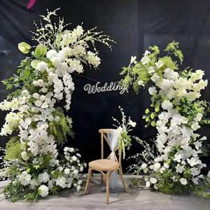 Arche florale artificielle blanche pour mariage, décoration d'arche de fleurs, arrangement floral - Product Image 1