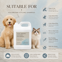 Shampoo volumisant pour chiens et chats, soin coiffant pour un pelage moelleux avec formule au sel et à la boue de la Mer Morte