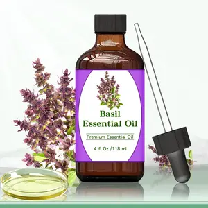 118ml 4Oz oli essenziali di basilico puro olio di basilico per diffusore di massaggio della pelle