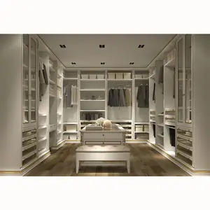 Luxury contemporary cloakroom manufacturers solid wood design walk in closet wardrobe modern