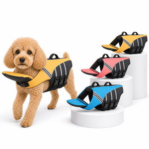 Reflective Dog Life Jacket Safety Swim Vest dog outfitspet clothes oem pet clothes Adjustable Buckle Rescue Handle Multi‑Color - Product Image 1