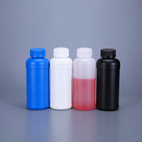 Botol Plastik Industri 1 Liter dengan Tutup CRC, Botol Silinder HDPE Daur Ulang untuk Kemasan Tinta, Oli, dan Bahan Kimia