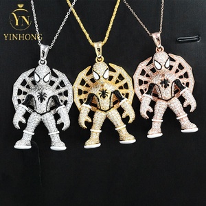 Collar <span class=keywords><strong>de</strong></span> <span class=keywords><strong>Spiderman</strong></span> con Diseño Creativo <span class=keywords><strong>de</strong></span> Joyería 3D, Pasa el Test <span class=keywords><strong>de</strong></span> Diamantes, Película <span class=keywords><strong>de</strong></span> Plata S925 - Product Image 2