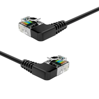Kabel Patch Cord RJ45 Ethernet CAT6A Industri Sudut Kanan dengan Jaket PVC/LSZH, Perisai UTP, Kustom, untuk Perakitan Kabel Router LAN Pusat Data