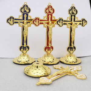 Crucifixo Ortodoxo de 15cm para Painel de Carro, Ornamentos Religiosos, Decoração de Mesa para Casa, Cruz de Proteção para Painel de Carro, Cruz de Jesus - Product Image 1