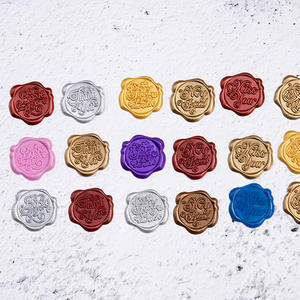 Offre Spéciale 24 couleurs cire joint miss vous logo enveloppe d'étanchéité cire autocollant 50 pcs cire joint autocollants ruban rouge logo personnalisé disponible - Product Image 5