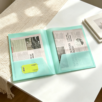 Carpeta de Plástico PP Colorida con Bolsillo y Porta Tarjetas de Visita, Carpeta Decorativa para Almacenamiento de Documentos