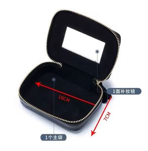 Lady PU Lipstick Square Small Bag with <b>Mirror</b> Cowhide Cute Makeup Bag for Women's Mini Bag - Product Image 5