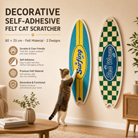 Tapis à gratter pour chat en feutre auto-adhésif avec design en forme de planche de surf