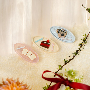 CANYUAN Pince à cheveux ovale créative de 6 cm en acétate à bords ondulés, pince à griffes mignonne pour femme, accessoire capillaire personnalisé. - Product Image 4