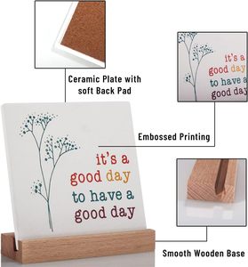 Thiết kế mới một bên in ấn thăng hoa khoảng trống gốm khung ảnh với nút chai với tre cơ sở cho trang trí nội thất văn phòng <span class=keywords><strong>Xmas</strong></span> Quà Tặng - Product Image 2