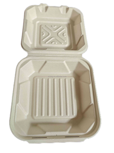 Contenant à charnière en bagasse de canne à sucre biodégradable, bol de vaisselle en amidon de <span class=keywords><strong>paille</strong></span> de blé, jetable et compatible micro-ondes pour l'alimentation - Product Image 4
