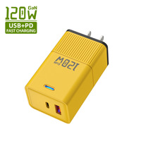 Chargeur mural USB Type-C PD 120W avec câble rétractable, sortie 12W/20W, protection contre les courts-circuits OTP, prise EU US pour téléphone portable