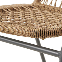 Chaise de salle à manger de loisirs de jardin-Chaise d'extérieur en rotin torsadé couleur naturelle en osier empilable sur le côté