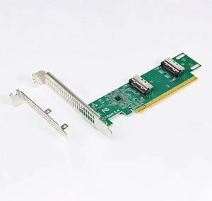 การ์ดอะแดปเตอร์ PCIe 5.0 MCIO 8I เป็น PCIe x16 สำหรับต่อขยายการ์ดจอ NVMe SSD บนเซิร์ฟเวอร์ AI ผ่านบัคคาท์การ์ด U.2 - Product Image 5