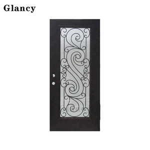 Puerta de Seguridad Minimalista para Casa o Villa, Impermeable, Resistente al Fuego, de Hierro Forjado y Vidrio, con Certificación CE y 5 Años de Garantía - Product Image 6
