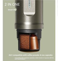 Mesin Kopi Kapsul Otomatis Portabel Aikelong 2-in-1 Espresso/Kapsul Tekanan 15 Bar Casing ABS 1-Cangkir 65ml RV/Hotel