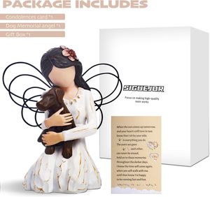 SIGUEJOR <strong>Dog</strong> Memorial Angel Figurine-Loss of <strong>Dog</strong> Sympathy Gift &amp; Remembrance Keepsake (Brown) for <strong>Dog</strong> Loss Funeral - Product Image 5