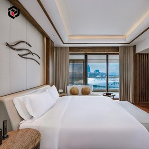 Juego de dormitorio moderno de madera de lujo de fábrica de China Paquete de muebles de hotel de madera maciza para uso en <span class=keywords><strong>apartamentos</strong></span> de <span class=keywords><strong>vacaciones</strong></span> de 5 estrellas - Product Image 1