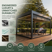 Pergola motorisée intelligente à fermeture automatique en aluminium, résistante aux intempéries, imperméable, pour jardin, extérieur, balcon