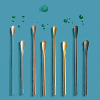 Cuillère à bar portable Vedela Naturals Premium en acier inoxydable 304 écologique et moderne à long manche pour café, dessert, crème glacée, miel