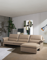 Canapé en cuir de luxe léger, design italien simple, moderne, en forme de L, pour salon et villa, rembourré, personnalisable, best-seller