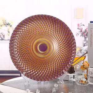 Placas de cargador Modelos de borde con cuentas Placas ovaladas Oro transparente en vidrio templado Newell Boda creativa Placa redonda moderna personalizada 100 - Product Image 6