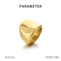 VEROMCA Punk-Stil 18K Vergoldeter Edelstahl Quadratischer Blanko-Ring für Herren mit Gravur und Eigenem Logo für Verlobung & Jubiläum
