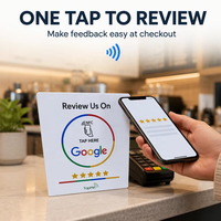 Support de table NFC Google Review en acrylique avec code QR pour les entreprises, restaurants, cafés, hôtels – Optimisez les avis clients