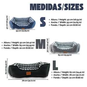 Cuccia per Animali Yommy, Design Pied-de-Poule, Morbida e Calda, Base Antiscivolo, Taglia Media - Product Image 6