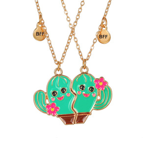 2 unids/set joyería magnética Cactus Puzzle atraer COLLAR COLGANTE para el mejor amigo atraer cada encanto BFF Collar para niños - Product Image 5