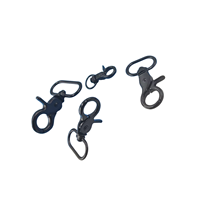 Mousqueton à ressort pivotant en alliage de zinc noir et acier inoxydable moulé sous pression, 1 pouce et 3/4 de pouce, avec base carrée, type « homard » pour animaux de compagnie