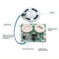 Modul Suara Chip IC yang Dapat Disesuaikan, Kotak Hadiah dengan Sensor Cahaya, Musik Terrekam untuk Kartu Ucapan DIY, Speaker Besi