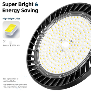 โคมไฟ LED อุตสาหกรรมขนาด300W 200W 100W สำหรับใช้ในโรงจอดรถโคมไฟเชิงพาณิชย์แบบยูเอฟโอ100-277V สำหรับโกดังสนามกีฬาโรงจอดรถการประชุมเชิงปฏิบัติการ - Product Image 4