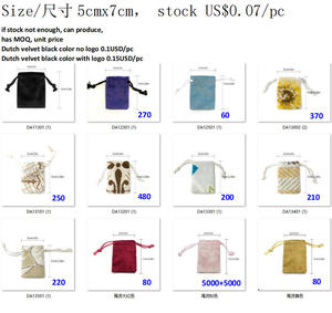 Soldes Exceptionnelles : Sacs en Toile de Velours Hollandais avec Cordon de Serrage, Pochettes pour Bijoux et Emballage Cadeau – En Stock - Product Image 2