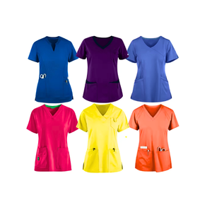 Top Scrubs enfermería moda nuevo estilo médico uniforme Hospital ropa a granel personalizar diseño para mujeres-Muestra gratis a granel - Product Image 1