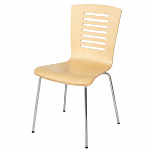 Silla de comedor de metal y madera - Product Image 1