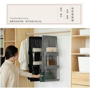 PVC Transparent Hanging Bag Organizer Non-Woven Fabric Rectangle <b>Hook</b> Type For Wardrobe Bathroom Storage - Product Image 2