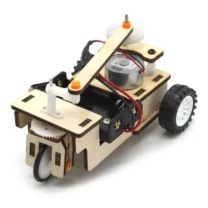 Electric Mechanical Car DIY assembly toys mechanical puzzle 3d wooden craft puzzle diy stereo puzzle