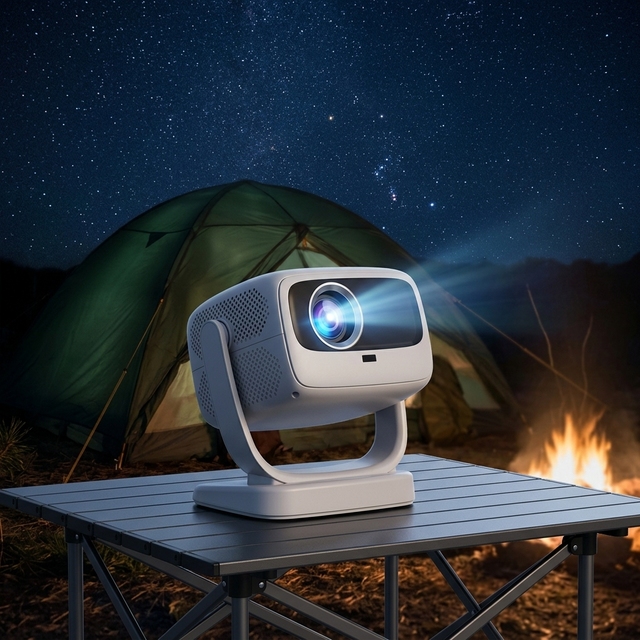 HT30 Pro 4K LCD Portable Projector with Gimbal Stabilization 120 ANSI Lumens 10m Projection Auto Focus Android 13 1GB RAM 8GB