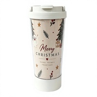 Mug cadeau de Noël, gobelet réutilisable anti-déversement, remplace les gobelets en papier, tasse à café anti-fuite, logo personnalisé, vente en gros