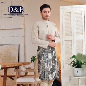 OEM Men Set Baju Melayu Ropa Malasia Ropa tradicional Hombres Color liso Multicolor - Product Image 2