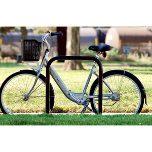 <span class=keywords><strong>Support</strong></span> de <span class=keywords><strong>vélo</strong></span> classique en acier au carbone de haute qualité, à fixation au <span class=keywords><strong>sol</strong></span>, à rail fixe, à anneau unique, en forme de U inversé - Product Image 2