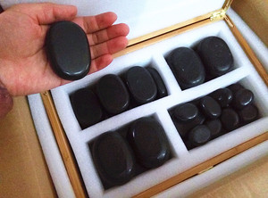 45 pièces relax Hot stone <span class=keywords><strong>massage</strong></span> set avec boîte en bambou (votre logo sur la boîte est le bienvenu) - Product Image 4