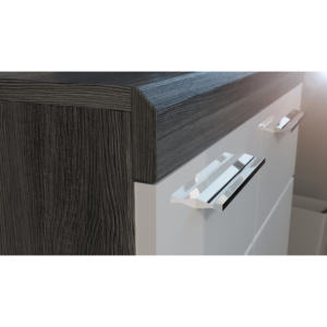 Comò moderno Design tedesco X06B2902 MDF in metallo di quercia e ferro cassettiera per soggiorno - Product Image 5