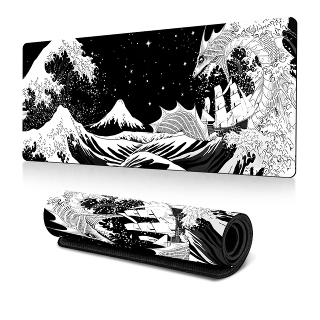 Factory Direct Sale 300x700x3mm Big Wave Gaming Mouse Pad Non-Slip Rubber Desk Mat(No.4)