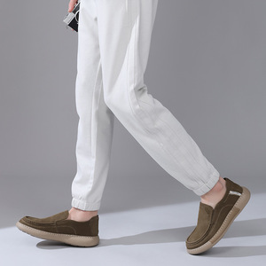 Zapatos Deportivos para Hombre, Cómodos, de Cuero Genuino, Estilo Slip-On, Planos - Product Image 4